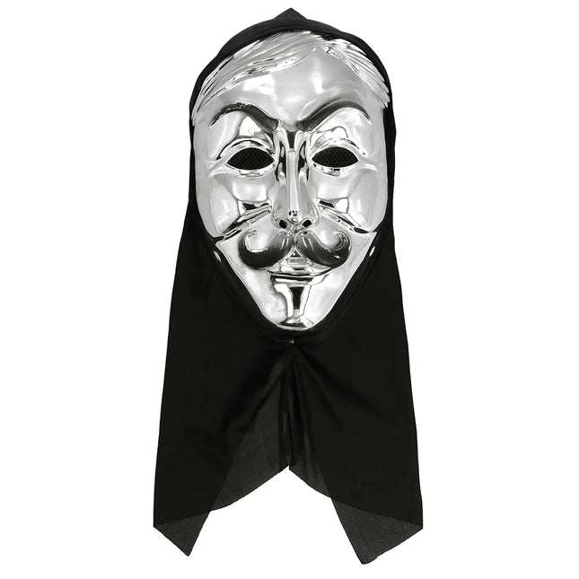 Halloween Masker Zilver Met Kap - Partywinkel - 8712026723659