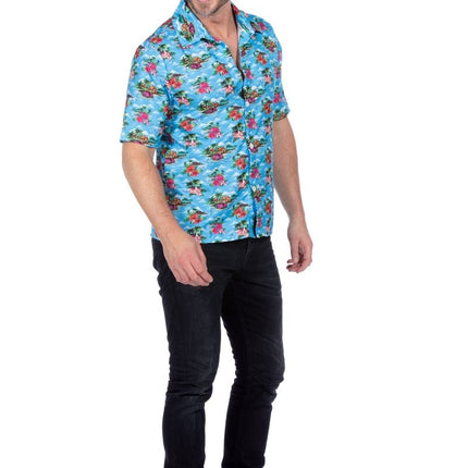 Hawaiishirt lichtblauw (V) - Partywinkel - 8720059071487