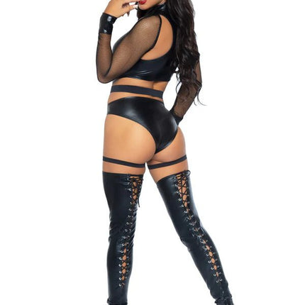 Kat Kostuum Zwart Dames Bodysuit Wicked Kitty Leg Avenue - Partywinkel - 714718557991