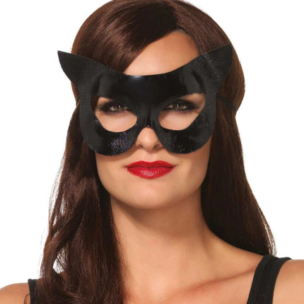 Kat Oogmasker Zwart Vinyl - Partywinkel - 714718510378