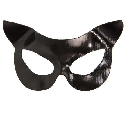 Kat Oogmasker Zwart Vinyl - Partywinkel - 714718510378