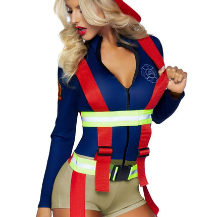 Brandweer Pak Dames Bodysuit Leg Avenue