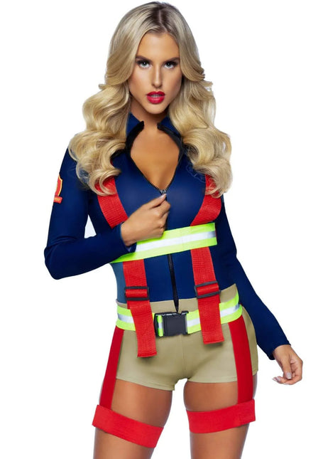 Brandweer Pak Dames Bodysuit Leg Avenue