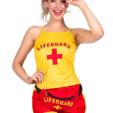 Lifeguard set (top/short/zonneklep/tas/fluit) - Partywinkel - 8720059072637