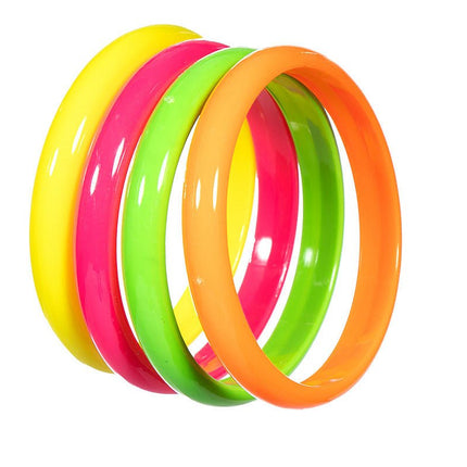 Neon 80S Armband Dames 4st - Partywinkel - 8720059071418