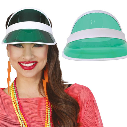 Neon 80S Zonneklep Groen 25cm - Partywinkel - 8434077135792