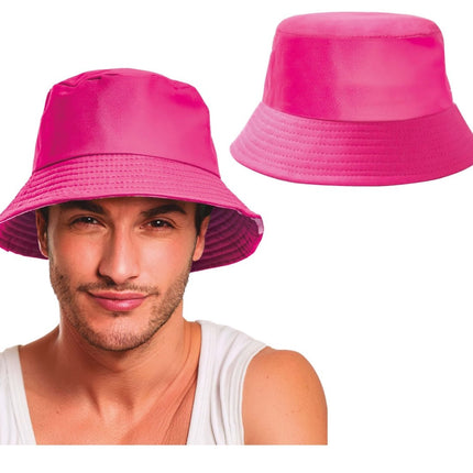 Neon Roze Bucket Hat - Partywinkel - 8434077230398