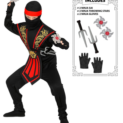 Ninja Pak Jongen 9 delig - Partywinkel - 8003558385652