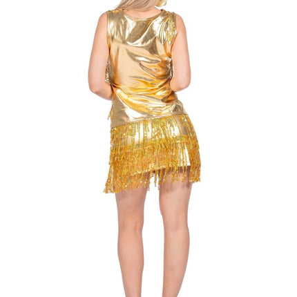 Party rok metallic franjes pailletten (V) - Partywinkel - 8720059067046