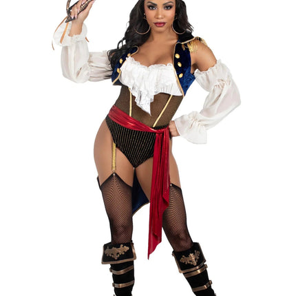 Piratenpak Dames Bodysuit Leg Avenue - Partywinkel - 714718571676