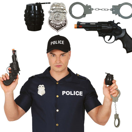 Politie Accessoireset 4 delig - Partywinkel - 8434077166178