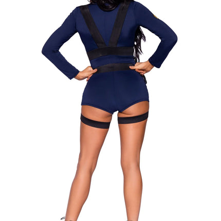 Politie Pak Blauw Dames Bodysuit Leg Avenue - Partywinkel - 714718564258