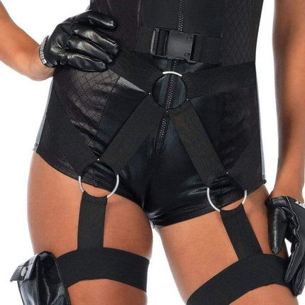 Politie Pak Zwart Dames Bodysuit Leg Avenue - Partywinkel - 714718518916