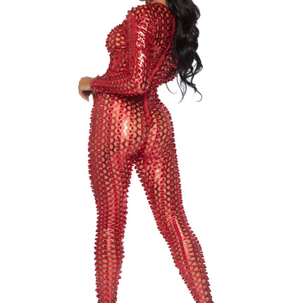 Rode Catsuit Dames Leg Avenue - Partywinkel - 714718558318