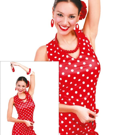 Spaanse Jurk Flamenco Rood - Partywinkel - 8434077806296