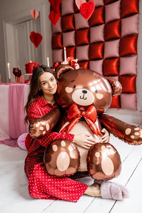 Standing foil balloon Teddy Bear, 59x88cm, mix - Partywinkel - 5904555075368