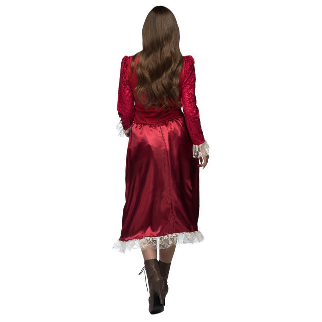 Steampunk Jurk Rood Dames - Partywinkel - 8712026844552