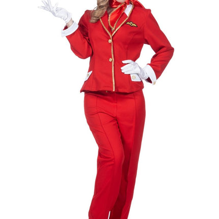 Stewardess Pak Dames Rood - Partywinkel - 8720059076260