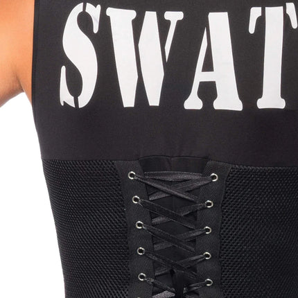 Swat Catsuit Zwart Dames Leg Avenue - Partywinkel - 714718507521