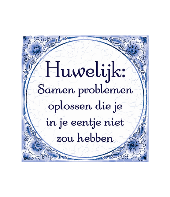 Huwelijk Delftsblauw Tegel