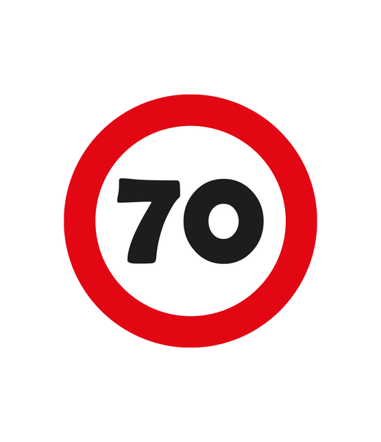 Tafelconfetti 70 Jaar Verkeersbord 2,5cm