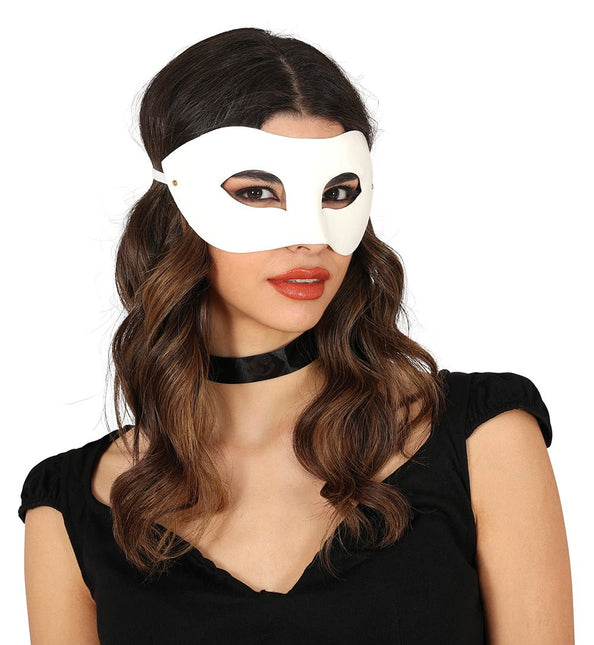 Witte Oogmasker Beschilderbaar - Partywinkel - 8434077120743