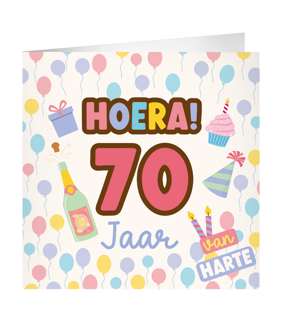 70 Jaar Wenskaart 23cm