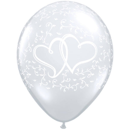 Zilveren Liefde Ballonnen Hartjes 28cm - 50 stuks - Partywinkel - 71444372008