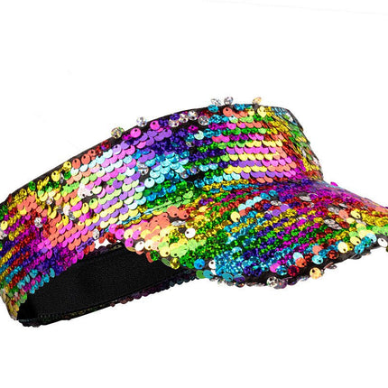 Zonneklep rainbow pailletten - Partywinkel - 8720059025503