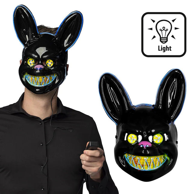 Zwarte Masker Led Rabbit - Partywinkel - 8712026722874